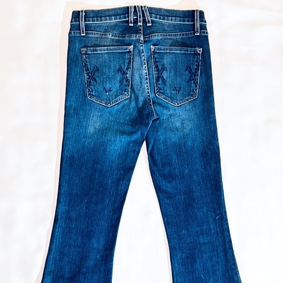 McGuire Crop Flare Jeans w/ Frayed Hem - Picture 3 of 4